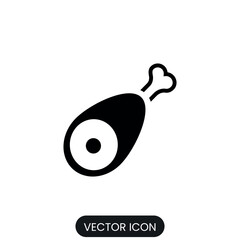 ham icon vector with isolated white background. meat icon
