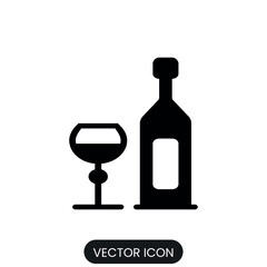 wine icon vector with isolated white background