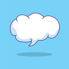 cloud message icon, flat cloud message vector.