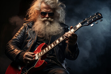 Fototapeta premium Cool rock Santa Claus