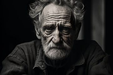 Fototapeta premium Sad old person fighting dementia