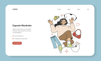 Wardrobe developing web banner or landing page. Character choose