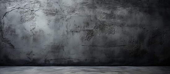 Abstract black studio background with a cement wall