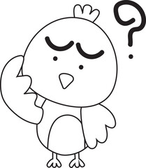 Bird Wondering Outline