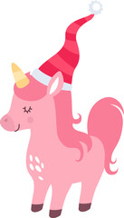 Christmas Unicorn With Hat