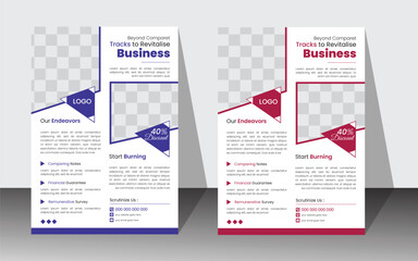 Minimalist corporate modern Business flyer design template for your project. Vector illustration with two colors. Flyer, Business Flyer.