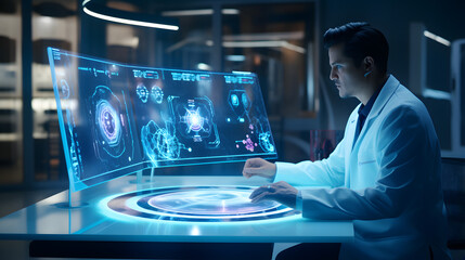 Male doctor reviewing the datas from modern diagnostic investigations.