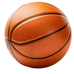 Brown basketball with black pattern on a transparent background