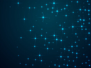 Night shining sky star dust vector background. Many celestial stellar particles.