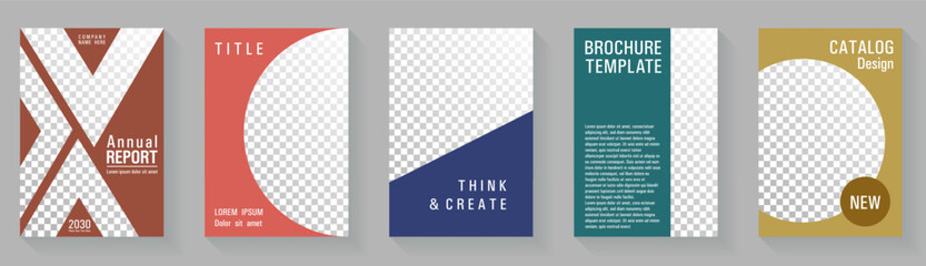 Colorful cover page template premium vector collection. Promotion publication mockups.