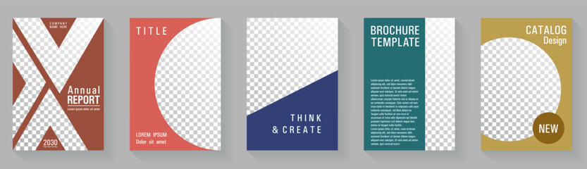 Obraz premium Colorful cover page template premium vector collection. Promotion publication mockups.