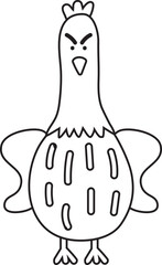 Angry Chicken Outline