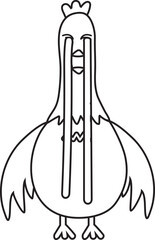 Chicken Crying Outline