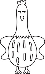 Chicken Look Left Outline