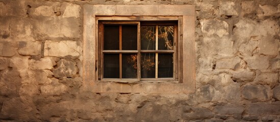 Fototapeta na wymiar Ancient wall with a wooden window