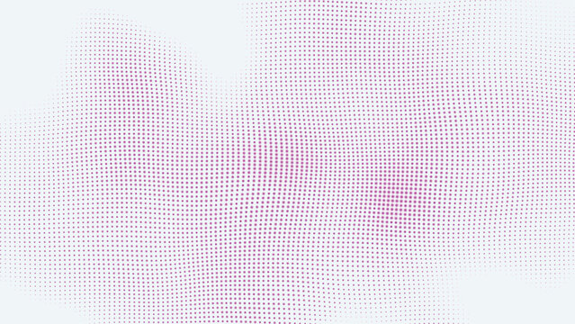 Purple digital dots form wave and white abstract background. Futuristic, Modern, Digital, Abstract and technology dots wave background. Dot pattern with halftone effect. Half tone fade background. 3d 