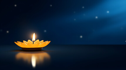 Oil lamp decoration in Diwali festival.