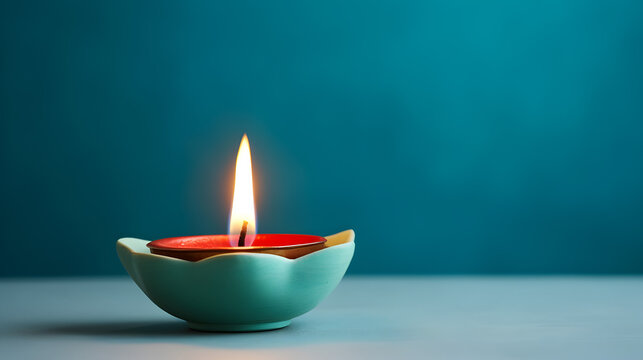 Oil lamp decoration in Diwali festival.