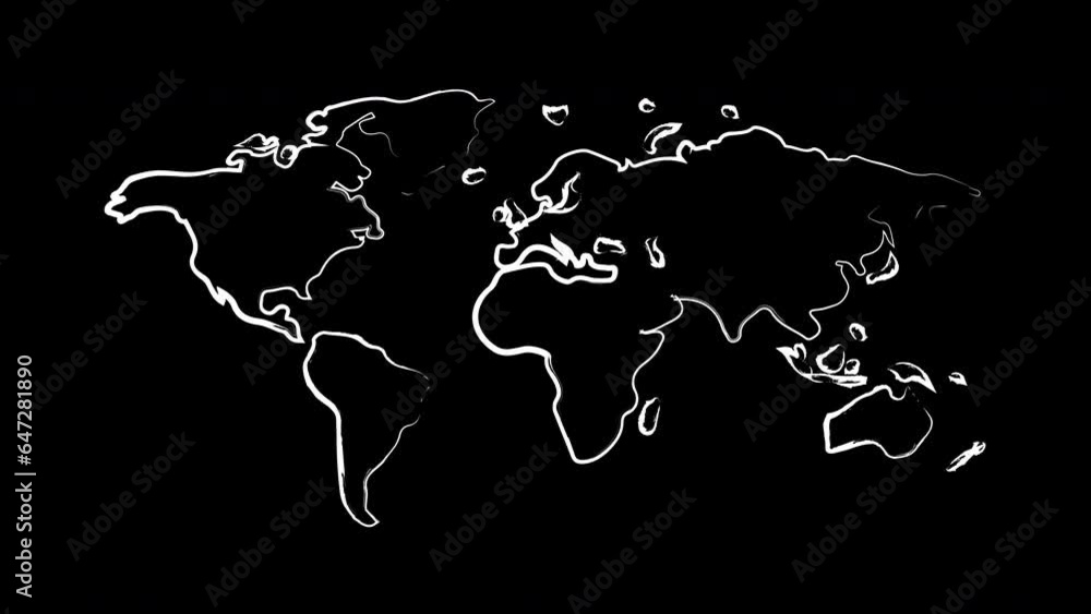 Poster earth map frame by frame animation.