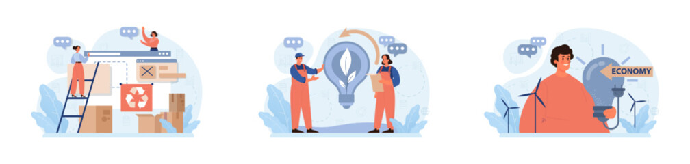 Sustainability set. Environmental protection, climate and nature preservation.