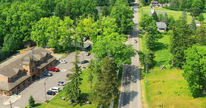 Aerial hyperlapse view of Mount Pleasant, Ontario, Canada 4K