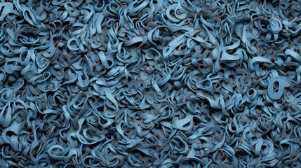 Blue stainless steel texture metal background, rusty scrap metal shavings swirls in blue tone. industry metal processing concept blue  background.  metal texture background page web, Generative AI