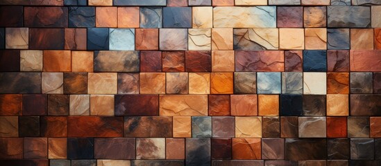 Brown ceramic tile mosaic