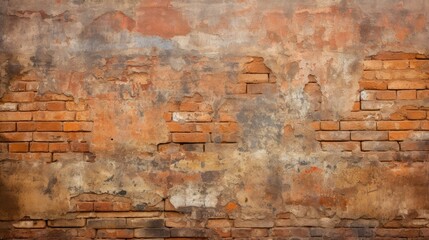 Old red brick wall background, abstract texture pattern backdrop