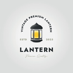 Muslim Lantern Logo Icon Vintage Design Vector Illustration