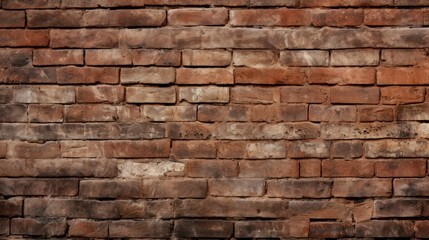 Fototapeta premium Old red brick wall background, abstract texture pattern backdrop