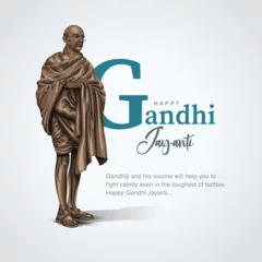 Tapeten 2nd October Happy gandhi jayanti. indian Freedom Fighter Mahatma Gandhi he is known as Bapu. abstract vector illustration design © Arun