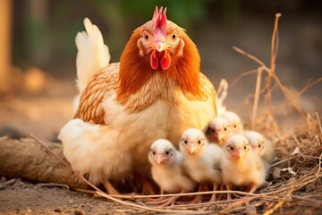 hen with chicks.