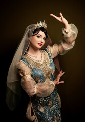 fairy-tale hero, princess, actress, theater, role, photo shoot, crown, girl, beautiful girl