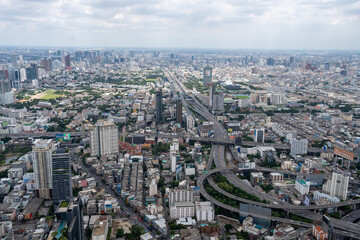 Naklejka na ściany i meble View the Cityscape and Buildings of Bangkok in Thailand Asia
