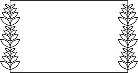 Rectangle Leaf Frame Outline