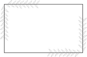 Rectangle Leaf Frame Outline