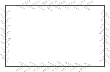 Rectangle Leaf Frame Outline