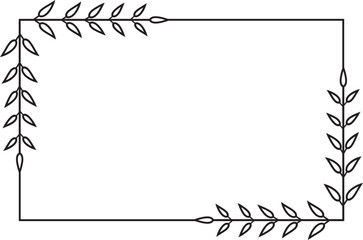 Rectangle Leaf Frame Outline