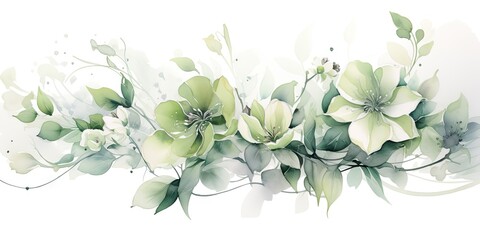 floral watercolor illustration Generative AI