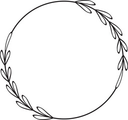 Leaf Frame Wreath Outline