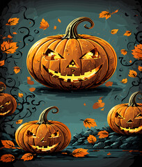 halloween pumpkin background, Created using Generative AI.