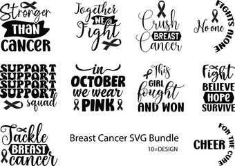 Obraz premium Breast Cancer SVG Bundle