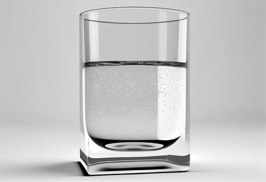 Water is in a glass of water, on a white background isolated. Generative AI