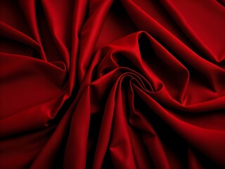 Obraz premium Close-Up of Swirling Red Silk Fabric: Vibrant Elegance