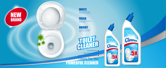 Toilet cleaner ads with before and after effect