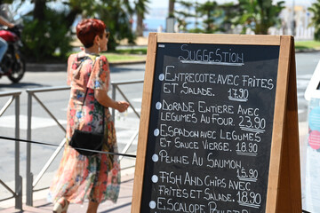 menu café brasserie restaurant plat tarif
