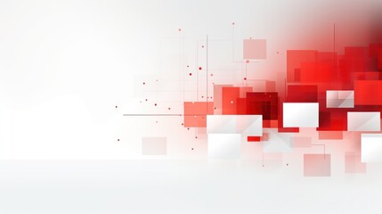 Design Template for Red and White Cubes on White Background
