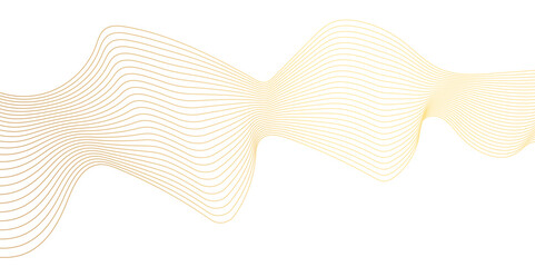 Abstract wavy lines flowing curve golden gradient color on transparent background. Abstract white background colorful lines. modern wavy stripes on white background isolated.	