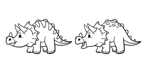 Collection of dinosaurs in various poses. Coloring dino saurus. Dinosaur line