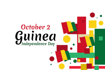 October 2, Independence day of Guinea vector illustration. Suitable for greeting card, poster and banner.